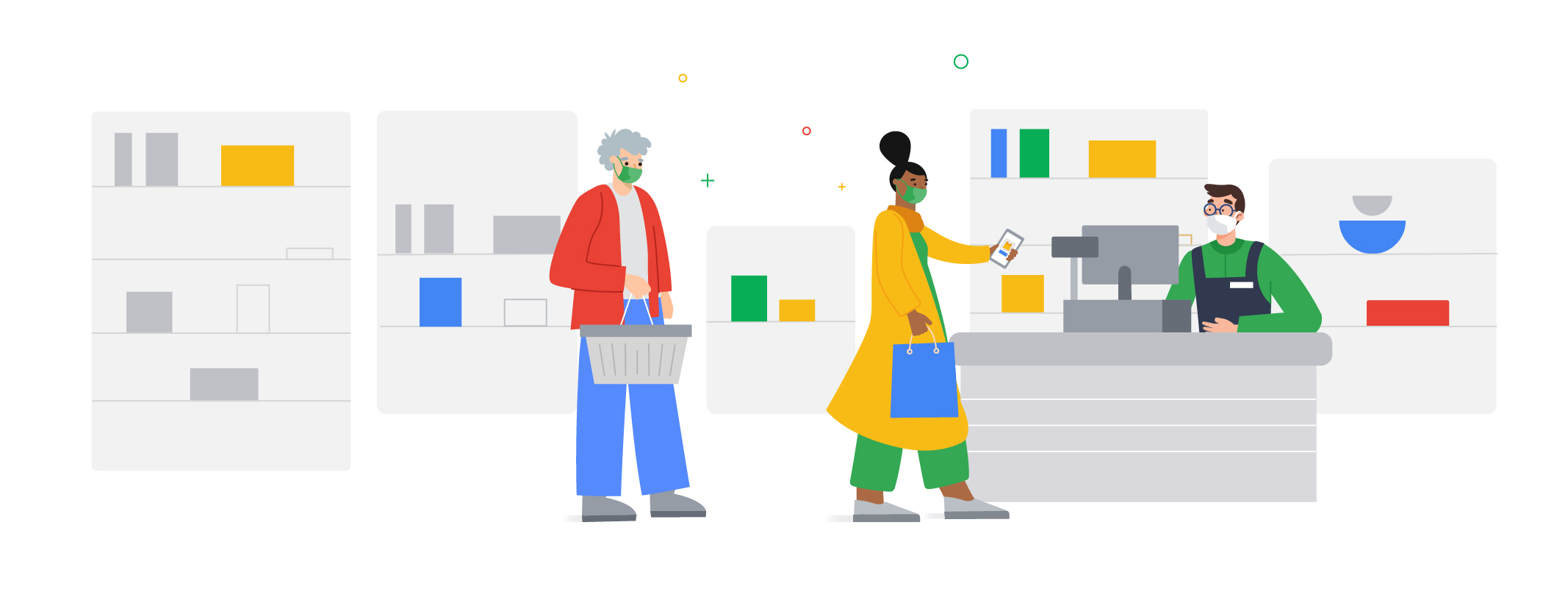 Illustration of People Shopping